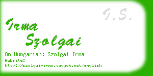 irma szolgai business card